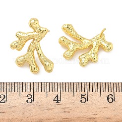 Серьги-гвоздики из коралловой латуни&nbsp;EJEW-G452-09G