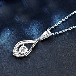 Ожерелья с подвеской из муассанита в форме капли 925 из стерлингового серебра для женщин&nbsp;FS-WGA8F32-02