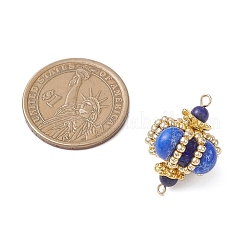 Подвески-соединители в форме ромба из окрашенной синтетической императорской яшмы и стеклянных бусин ручной работы&nbsp;PALLOY-MZ00960-01