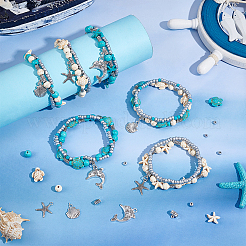 Наборы для самостоятельного изготовления летних пляжных браслетов для серферов&nbsp;DIY-SC0024-78