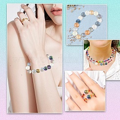 70шт 14 цвета прозрачные стеклянные бусины&nbsp;GLAA-YW0005-48