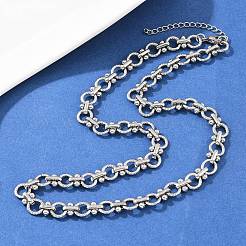 Ожерелья из витых звеньев цепи из нержавеющей стали 304 толщиной 8 мм&nbsp;NJEW-Z105-04P-02