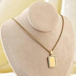 Мужские ожерелья с подвеской в виде Девы Марии из нержавеющей стали 201 с микропаве из прозрачных кубических цирконий&nbsp;NJEW-S387-01G