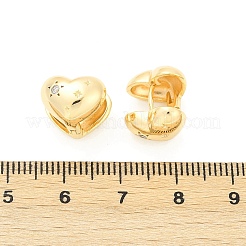 Серьги-кольца из латуни с прозрачным фианитом&nbsp;EJEW-Q016-07G