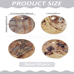 30 шт. плоские круглые подвески из натуральной ракушки акойя&nbsp;BSHE-LP0001-02
