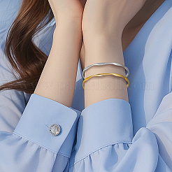 8 шт. двухцветные открытые браслеты-манжеты из сплава&nbsp;BJEW-GO0002-26