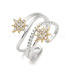 Манжеты-кольца из нержавеющей стали Sun 304 со стразами&nbsp;RJEW-D338-04GP