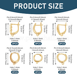 12 шт. 6 стиля латунных сережек-колец&nbsp;KK-TA0002-88