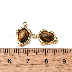 Натуральные овальные подвески из тигрового глаза&nbsp;STAS-L022-525G-02