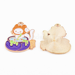 Подвески из эмалевого сплава легкого золота&nbsp;X-ENAM-T018-15