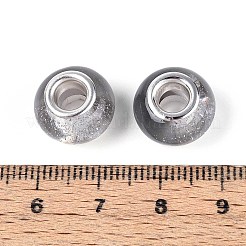 Прозрачные европейские бусины-рондель из смолы&nbsp;RESI-N044-02B