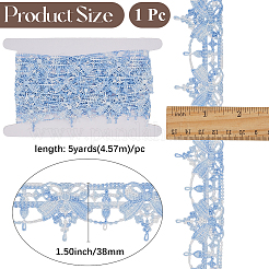 Цветочная вышивка пришитые полиэстеровые ленты нашивки&nbsp;AJEW-GF0011-21B
