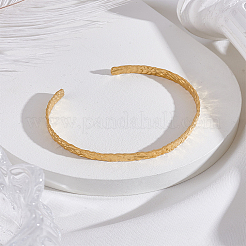 1шт текстурированный браслет-манжета из нержавеющей стали для женщин&nbsp;BJEW-LP0003-36