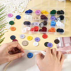 120 шт. 20 цвета пуговицы из смолы с 4 отверстиями&nbsp;BUTT-TA0001-29B