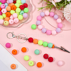 80 шт. прорезиненные непрозрачные акриловые бусины&nbsp;MACR-SP0001-64