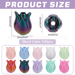 100 шт. непрозрачные акриловые бусины с УФ-покрытием&nbsp;SACR-ME0001-05