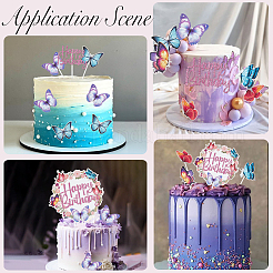 Наборы топперов для торта «бабочки и слова» DIY-SC0024-83