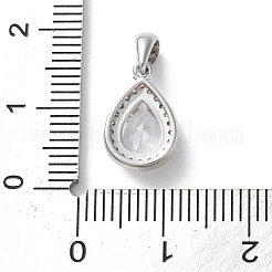 Латунные микропаве прозрачные подвески с фианитом&nbsp;KK-L227-001P