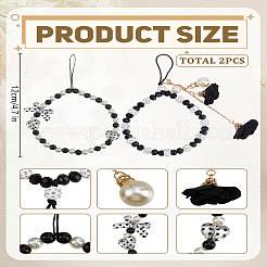 2шт. 2-х стильный ремешок для мобильного телефона с акриловыми бусинами&nbsp;AJEW-LP0005-92