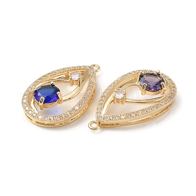 Латунь с подвесками из стекла k9 и стразами KK-C024-44KCG-1