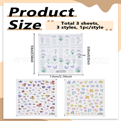 3 лист 3 стилей наклеек для дизайна ногтей домашних животных&nbsp;MRMJ-LP0002-87-1