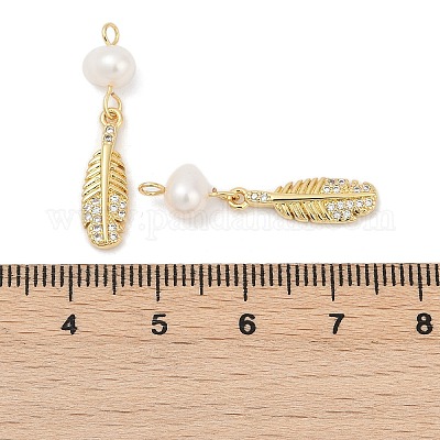 Подвески из натурального пресноводного жемчуга и латуни KK-U062-09G-1