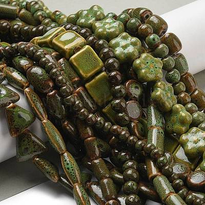 Фарфора ручной работы бисер нитей&nbsp;PORC-B002-19A-1