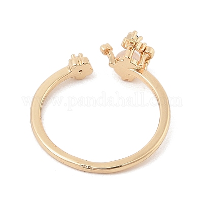 Кольца-манжеты для женщин с микропаве из латуни и цветными кубическими цирконами&nbsp;LS-RJEW-Z073-01G-03-1