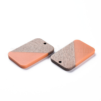 Подвески из непрозрачной смолы и ореха RESI-T035-38-1