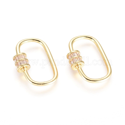 Латунь микропаве кубический цирконий винт карабин подвески с замком KK-I657-17G-1