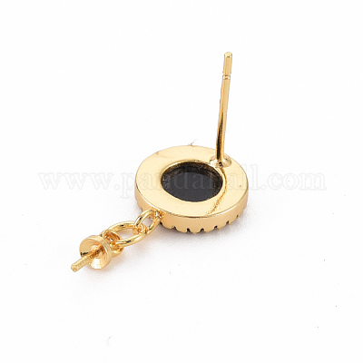 Латунные микро-паве прозрачные серьги-гвоздики из циркония KK-N233-124-NF-1