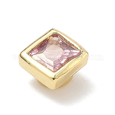 Квадратные латунные микропаве кабошоны из кубического циркония&nbsp;KK-P345-13G-E01-1