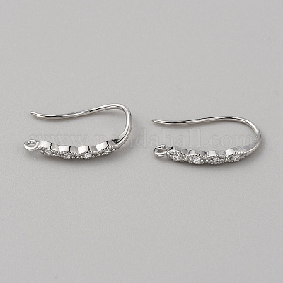 Латунные крючки для серьги из чистого циркония KK-WH0038-43P-1