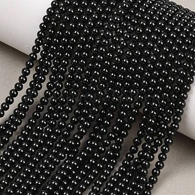 Натуральный черный шпинель нити круглый шарик&nbsp;G-A130-3mm-32A-1