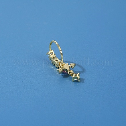 Латунные кольца для носа из кубического циркония с подвесками в виде сердечек WG038B1-01-1