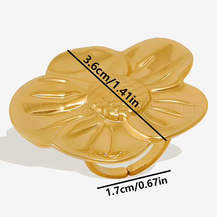 Цветок 304 нержавеющая сталь мода манжета открытое кольцо для женщин NL0344-2-1