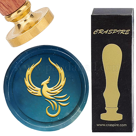 Латунная восковая печать с деревянной ручкой AJEW-WH0412-0280-1