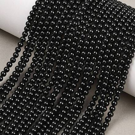 Натуральный черный шпинель нити круглый шарик&nbsp;G-A130-3mm-32A-1