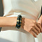 Acrylic Bead Bangles for Women, Black, Inner Diameter: 3-1/8 inch(7.8cm)
