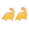 Acrylic Pendants, Glitter Powder, Dinosaur, Orange, 29.5x25x3.5mm, Hole: 1.3mm