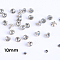 Brass Rhinestone Rivets, Caps and Studs, for Leather Craft DIY Making, Platinum, Flat Round, Crystal, Stud: 10x9mm, Cap: 5.5x3mm