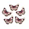 Printed Alloy Pendants, Cadmium Free & Nickel Free & Lead Free, Light Gold, Butterfly, Crimson, 15x20x1.5mm, Hole: 1.8mm