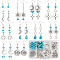 DIY Star Moon Synthetic Turquoise & Alloy Dangle Earring Making Kits, Turquoise, 8mm, Hole: 1mm
