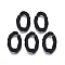 Spray Painted CCB Plastic Linking Rings, Quick Link Connectors, For Jewelry Cable Chains Making, Oval Twist, Black, 29x19x5mm, Inner Diameter: 10x19mm