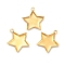 Ion Plating(IP) 304 Stainless Steel Pendant Cabochon Settings, Plain Edge Bezel Cups, Star, Golden, Tray: 13x12mm, 18.5x17x1.6mm, Hole: 1.7mm