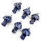 Natural Blue Spot Jasper Pendants, Mushroom Charms, with Platinum Tone Metal Findings, 20x15mm