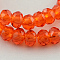 Transparent Glass Beads Strands, Faceted, Rondelle, Orange Red, 2.9~3.3x2mm, Hole: 0.5mm, about 135~140pcs/strand, 32~34cm