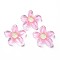 Transparent Epoxy Resin Cabochons, Flower, Pearl Pink, 22x21x5mm