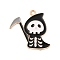 Halloween Theme Alloy Enamel Pendants, Light Gold, Ghost Pattern, 25.5x26x1mm, Hole: 1.8mm