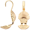 40Pcs Brass Bead Tips, Calotte Ends, Clamshell Knot Cover, Shell, Real 18K Gold Plated, 16x5mm, Hole: 3mm, Inner Diameter: 4.5x4mm
